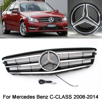 Sport Grille W/LED Star For Mercedes-Benz W204 C-Class C250 C300 C350 2008-2014 - Image 1 of 4