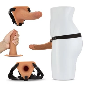 6.5" Male Men Hollow Cock Extension Strap On Dildo Dong Penis Extender Sleeve - Picture 1 of 11