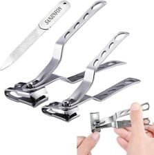 2 Pack Stainless Steel Nail Clippers with Rotating Head for Fingernail Toenail