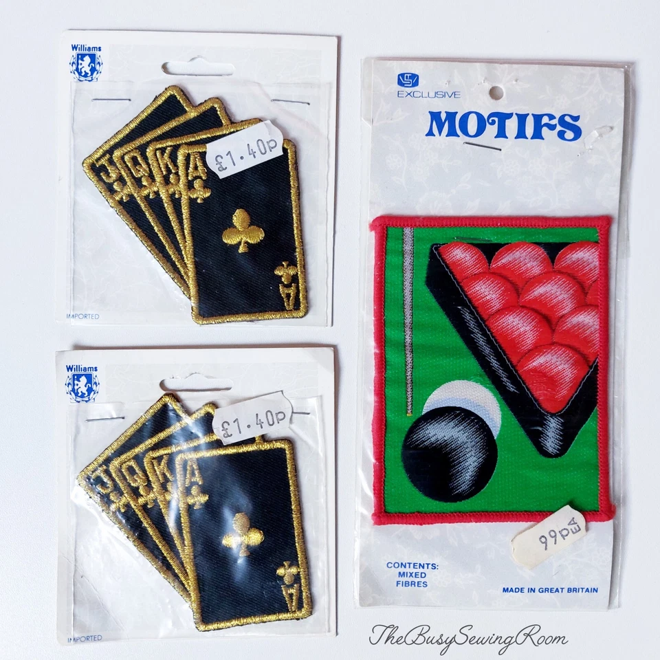 Vintage Fabric Badges, Cards, Pool, Billard, Fashion applique, Bags, Clothes - Image 1 of 1