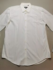 BOSS By HUGO BOSS Mens Size 16" White Slim Fit Tailored Shirt (VGC) Long Sleeved