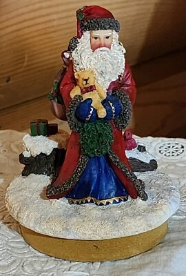 Tarro de velas de Navidad Topper Santa con bolsa Granny Core Cottage Core 5"  Foto 1 de 3