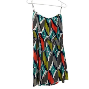 Three Pink Hearts Girls' Aztec Multicolored Print Mini Dress Youth Size XL - Picture 1 of 6