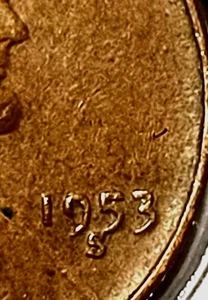1953 S Lincoln Cent RPM S / S, Variety RPM-006 S/S North/ Uncleaned  - Picture 1 of 10