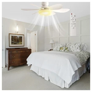 Socket Fan Light with Remote, 3 Colors 3000K to 6500K, 3 Speed Wind, Easy Ins... - Picture 1 of 7