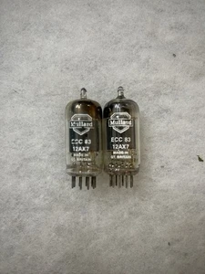 Mullard ECC83 12AX7 1955 Long Plate Square getter Matched Tested Good - Picture 1 of 7
