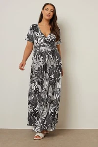 YOURS Curve Floral Front Tie Maxi Dress - Picture 1 of 9