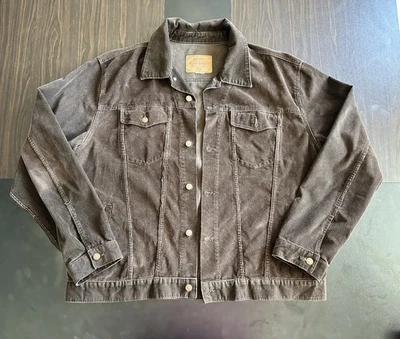 Chaqueta de Camionero Antigua Azul Marino Para Hombre Talla XXXL Pana Marrón Mangas Largas Foto 1 de 4