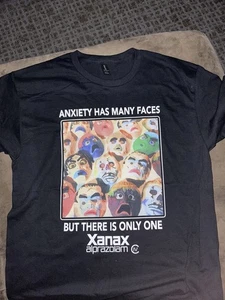 Angst hat viele Gesichter aber es gibt nur ein Xanax Herren Large Vintage Herren Tshirt - Bild 1 von 8