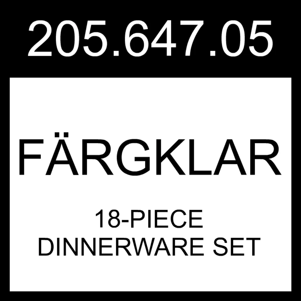 Juego de vajilla IKEA FARGKLAR FÄRGKLAR 18 piezas gris claro mate 205.647.05 Foto 1 de 1