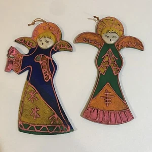 Vintage Christmas Angels Christmas Ornaments Wall Angels Hand Painted 10” - Picture 1 of 3