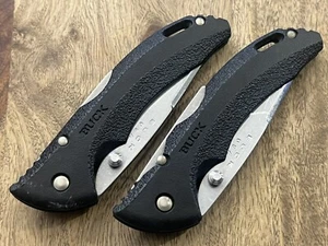 USA BUCK Knife Black 285 Bantam w/Belt Clip VERY NICE! (Lot Of 2) ~TASKCo - Picture 1 of 19
