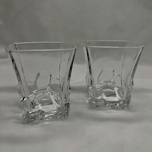 Bohemia Crystal Crack Whiskey Glasses Set Of 2 - Picture 1 of 4