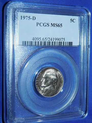 1975-D 5C Jefferson Nickel-PCGS #4095 Grade MS65--207-3 Cover
