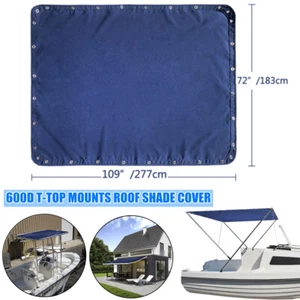Waterproof T-top Canvas Boat Cover Sunshade Yacht Awning Cloth For Patio Garden - Picture 1 of 14
