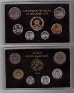 MOZAMBIQUE MINT SET 1980 YEAR 50 CENTAVOS - 20 METICAIS ONLY 1 YEAR ISSUE - Picture 1 of 1