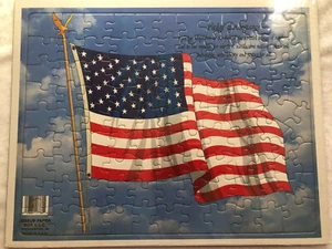Pledge Of Allegiance 100 Piece Jigsaw Puzzle Made In USA America Flag NEW SEALED - Picture 1 of 3