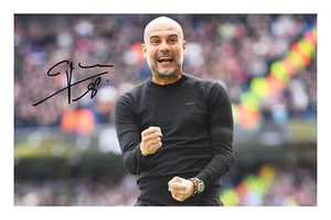 Autógrafo Pep Guardiola Manchester City Firmado A4 Impreso Fotográfico Fútbol de Inglaterra - Imagen 1 de 1