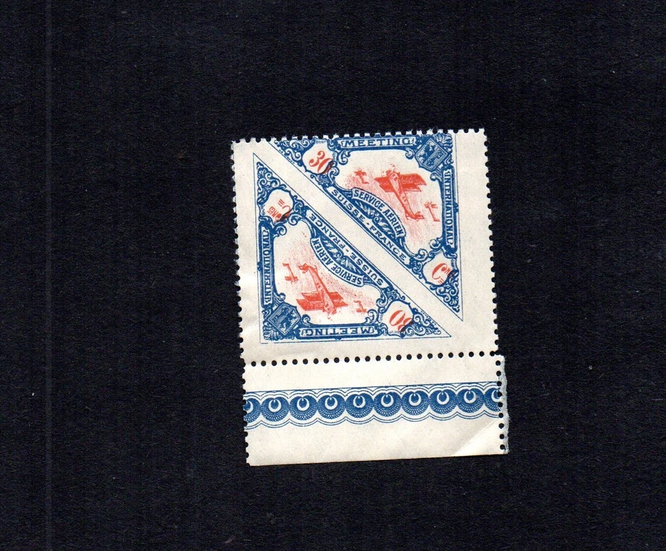 SWITZERLAND FRANCE 1920s AERIAL SERVICE MEETING.  PAIR. - Image 1 of 1