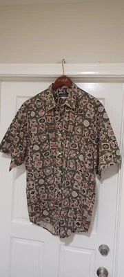 Vintage GUESS Georges Marciano USA Made XL Abstract Short Sleeve Button Up NICE! - Image 1 of 3