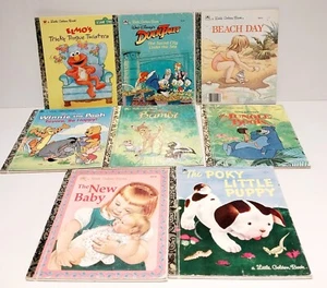 8x Little Golden Books. The New Baby, Bambi, Elmo, Beach Day, and More. - Picture 1 of 15