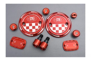 STM ATX-R002 Kit Accessoires Aluminium Anodisé Rouge YAMAHA TMAX 500 2008-2011 - Picture 1 of 6