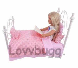 Rosa Bettwäsche Set 5-teilig für American Girl 18 Zoll Puppenbett Zubehör KOSTENLOSER VERSAND! - Bild 1 von 12