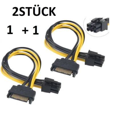 2x DeLOCK Adapterkabel - 21 cm Länge - PCI-E - SATA - für PCI Express Card - Gel - Bild 1 von 3