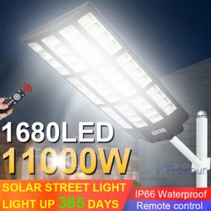 11000W Outdoor Commercial Solar Street Lights Dusk to Dawn Solar Super Bright - Picture 1 of 20