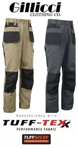 Mens Tuff Stuff Workwear Safety Tough Work Trousers with Knee Pad Pockets 710 - Picture 1 of 5