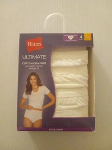 Hanes 41KUB1 Ultimate Cotton Comfort Women's High Rise Briefs 4-Pack 7/L NEW - Picture 1 of 7