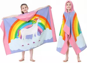 Kids Cotton Hooded Towels | Super Soft & Thick & Super Absorbent | 50" X 30" Bea - Picture 1 of 12