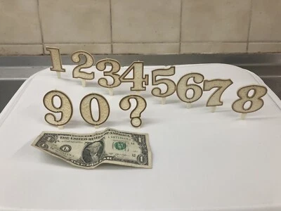 Toppers de plástico vintage Wilton Numbers para pasteles: 1 caja = (6) juegos. Foto 1 de 4