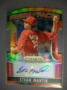 ETHAN MARTIN 2015 Panini Prizm Fresh Faces Diecut Cravatta Tinta Prizms AUTO RC 42/50 - Foto 1 di 2