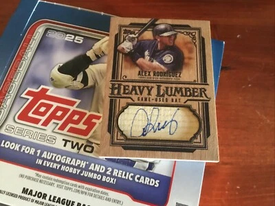 2025 Topps Series 2 Heavy Lumber Auto Relic  Alex Rodriquez SS Mariners HLAR2-AR - Image 1 of 4