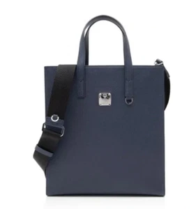 Nuevo MCM $750 Azul Negro Camuflaje Floral Visetos Cuero Bandolera Bolso Cartera - Imagen 1 de 5