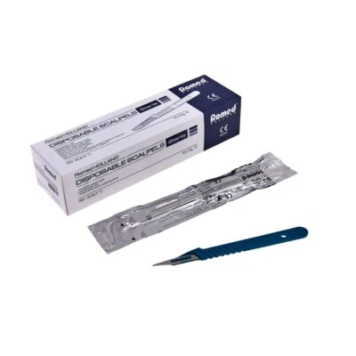 Romed Einmal-Skalpelle mit Griff, 10 Stück einzeln steril verpackt - Bild 1 von 4