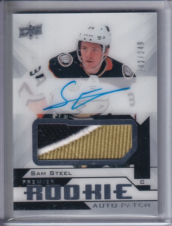 2018-19 Upper Deck Premier Acetate Sam Steel RC PATCH AUTO 202/249 - Ducks - Image 1 of 1