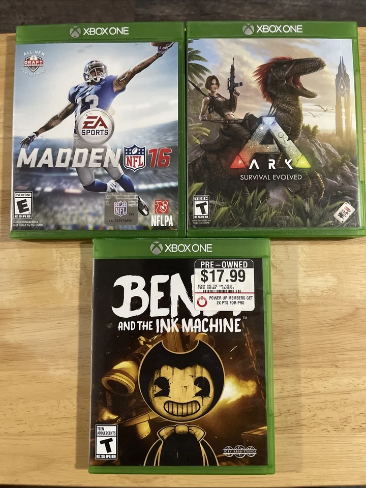 Xbox One Game Lot Bendy Ink Machine, Ark Survival Evolved & Madden 16 - Tested - Image 1 of 1