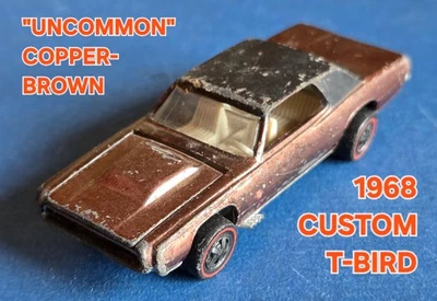 Hot Wheels Redlines ©1968 Custom T-Bird "Uncommon" Copper-Brown White Int USA - Image 1 of 4
