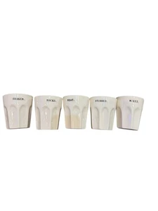 Rae Dunn Ceramic DRINKING GLASS Set (5)Glassware 8oz Martini Cups - Picture 1 of 3