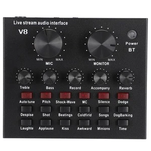 V8 Second Generation BT Computer Live Broadcast Voice Changing Card ABS FY - Afbeelding 1 van 8