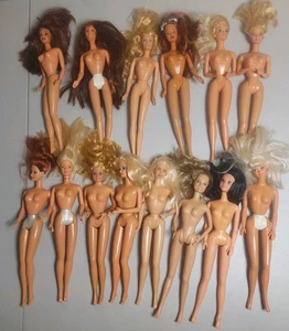 Lot Of 14 Vintage Mostly 90s Barbie Twist N Turn Dolls bendy knee Nude See Photo - Picture 1 of 13