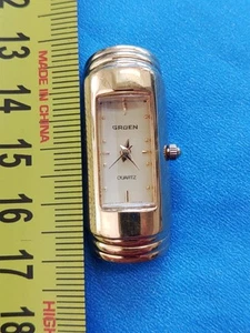 Vintage Gruen 236-6DX Ladies Rectangular Gold Quartz Watch Head. NOS Akita 6DX1. - Picture 1 of 12