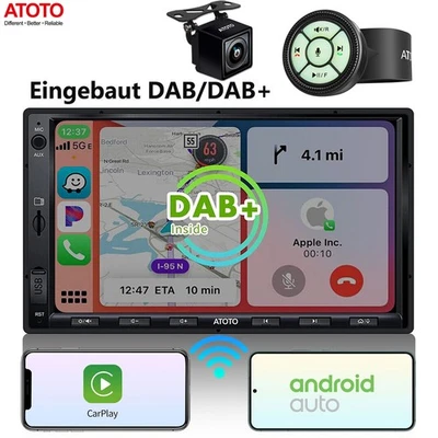ATOTO F7XE 7" 2Din Autoradio DAB Wireless Carplay HD LRV Kamera+Lenkradsteuerung - Bild 1 von 4