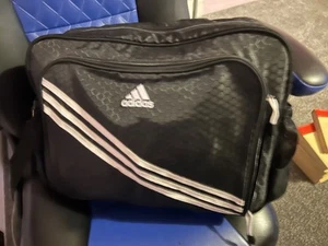 Adidas 3 Stripe Enamel Shoulder Messenger Bag - Sports Gym Travel Uni Laptop - Picture 1 of 8