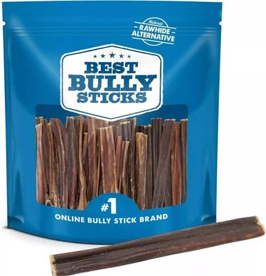 Pacote com 25 guloseimas para cachorros Best Bully Sticks 6 polegadas garganta vara fina - totalmente natural - Imagem 1 de 4