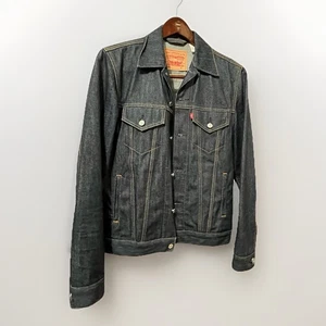 Levi's Red Tab 70589 Dark Denim Jeans Trucker Biker Western Jacke Medium EUC - Bild 1 von 10