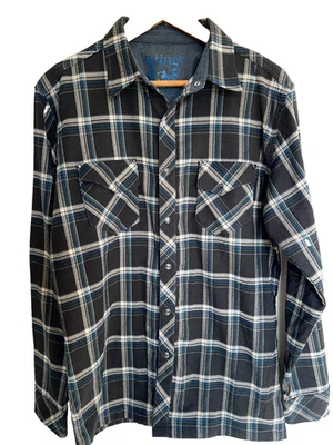 Camisa Cool Lowdown Perla Snap Negra A Cuadros Aventura Manga Larga Para Hombre Mediana Foto 1 de 4