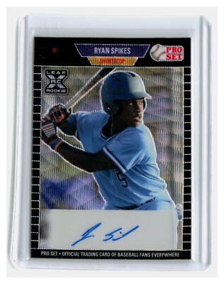 2021 Leaf Pro Set Metal Baseball Black Wave Rookie Auto Ryan Spikes /10 - Image 1 of 2